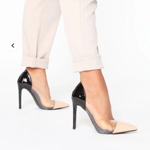 Elegant Black and Nude Stiletto Heels